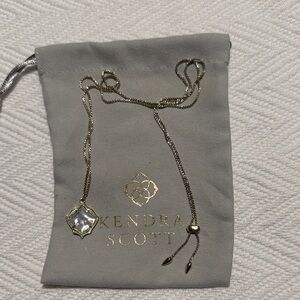 Kendra Scott Gold Necklace with Diamond-Shaped Ivory Pendant